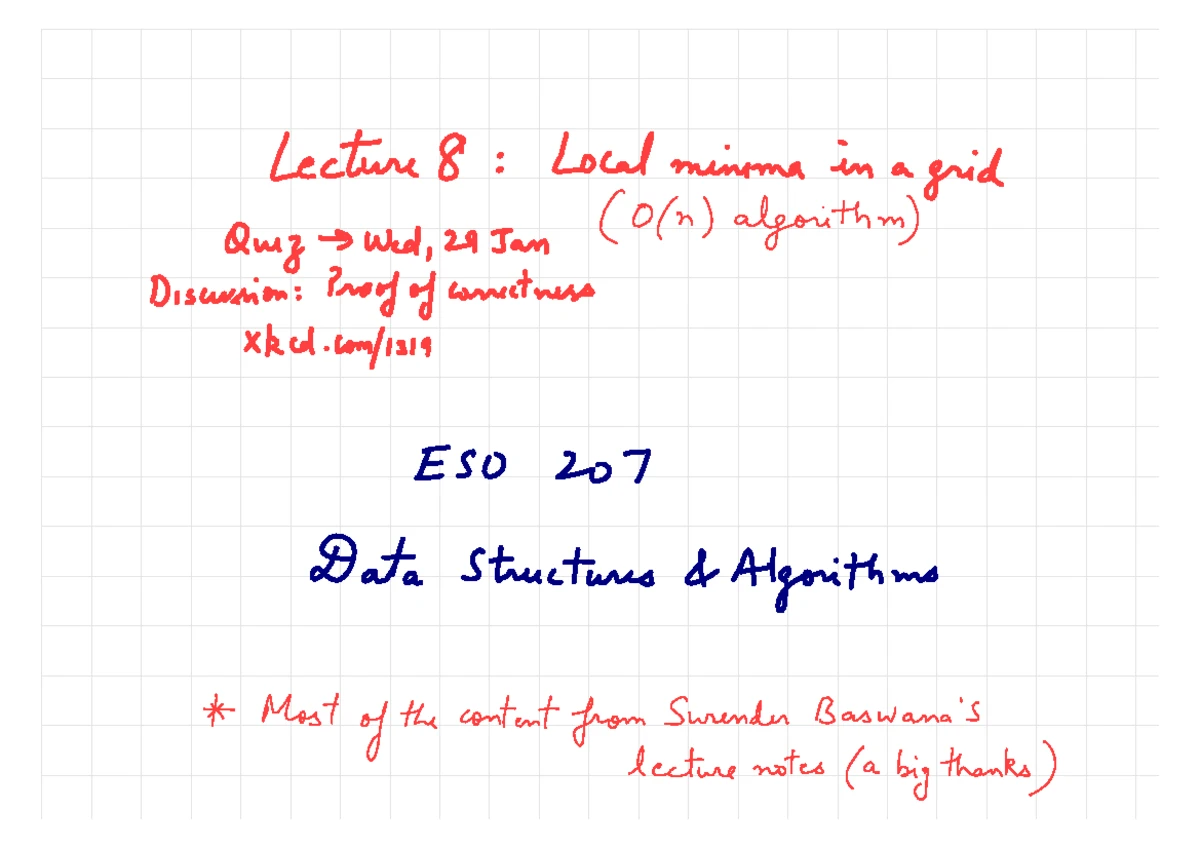 Lecture 4-5: Range Minima & Time Complexity ESO 207 Data Structures ...