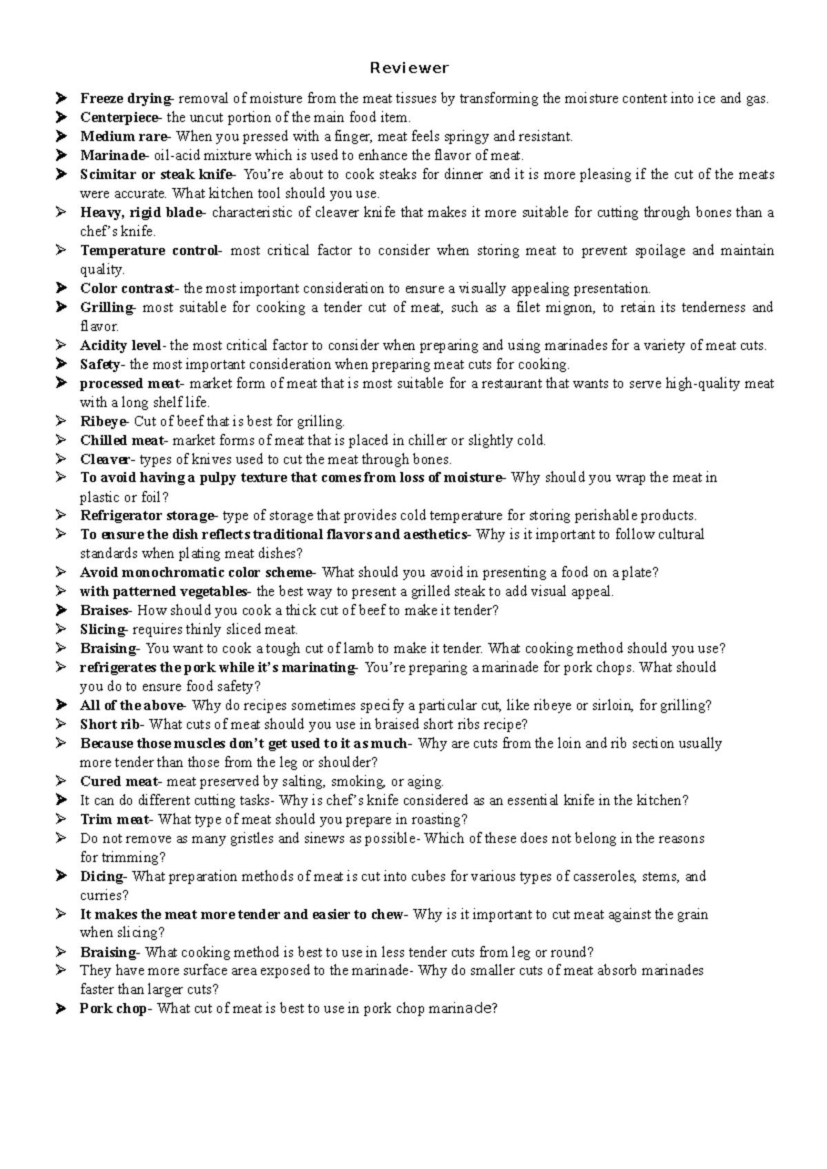 COOKERY 101: Comprehensive Reviewer on Meat Preparation Techniques ...