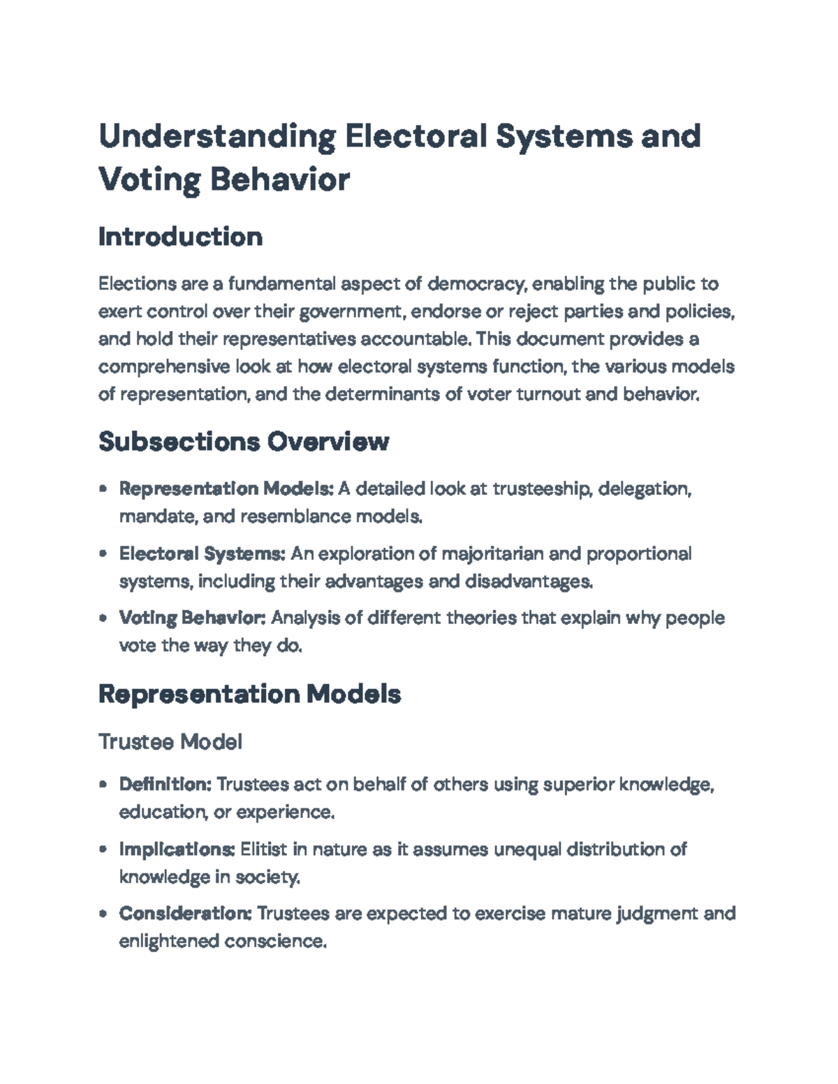 Understanding Electoral Systems and Voting Behavior: Course Insights ...