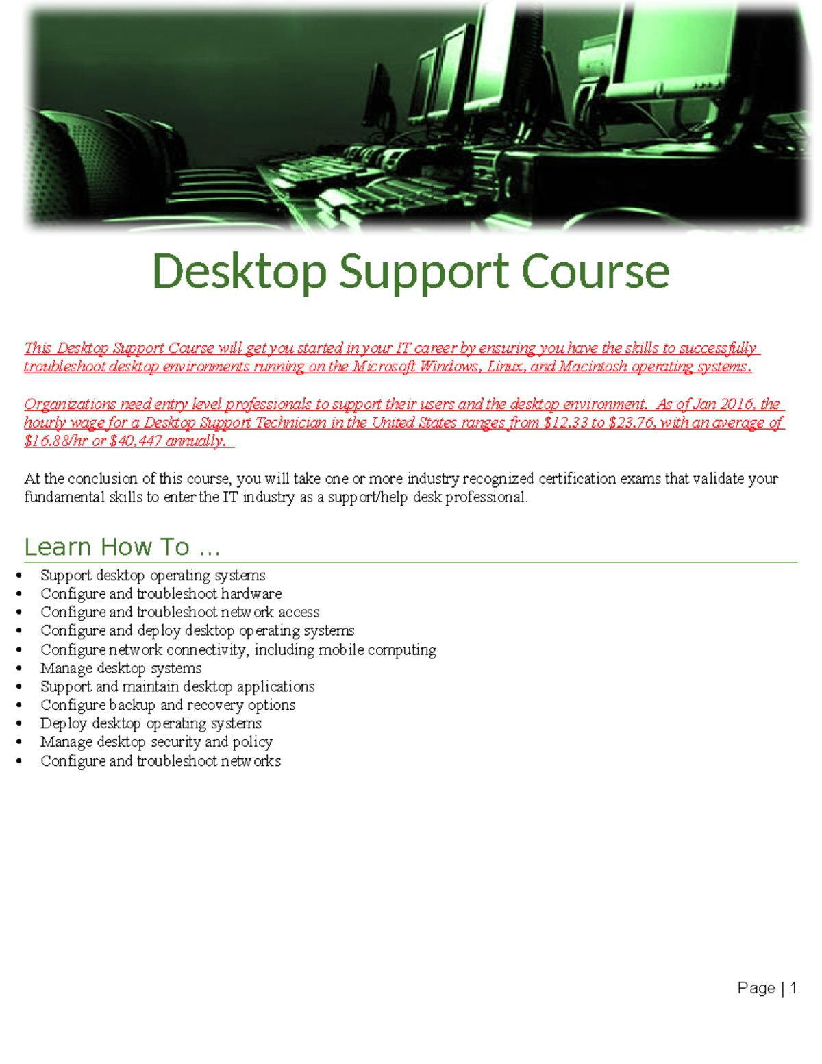 English stories - Desktop Support Course This Desktop Support Course ...