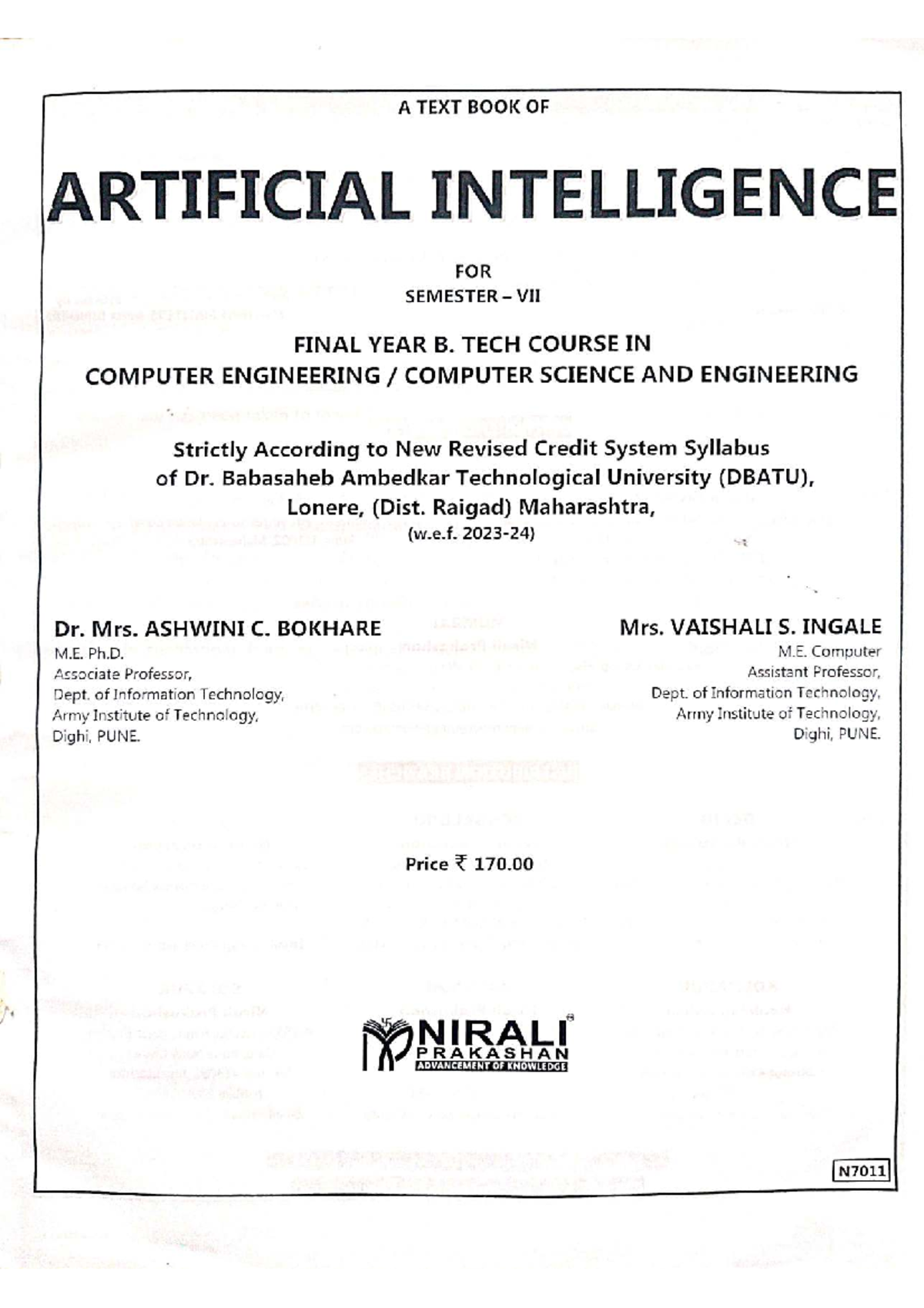 AI Unit 1 - Notes for 7th Sem B.Tech in Computer Engineering - Studocu