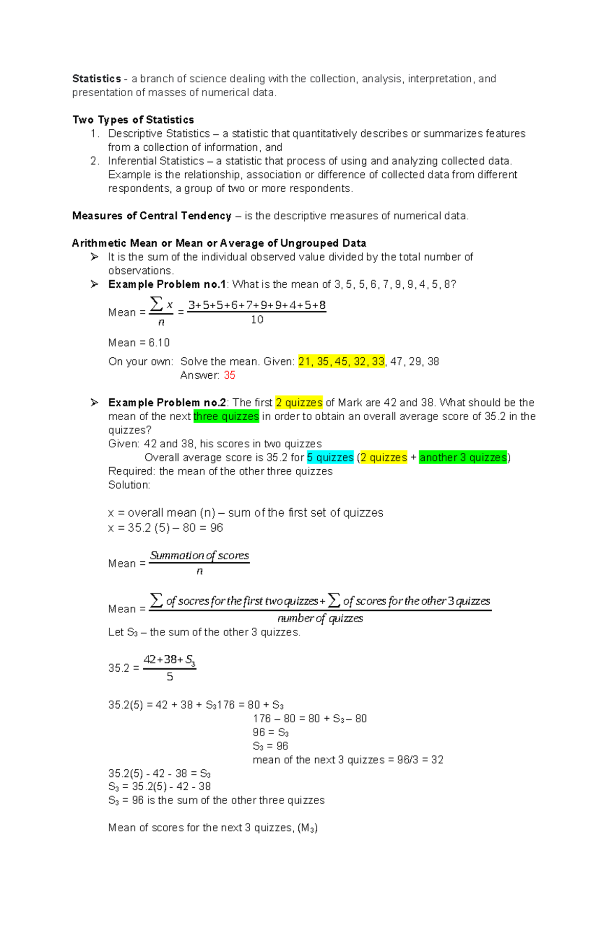 Statistics 101: Understanding Descriptive & Inferential Stats - Studocu