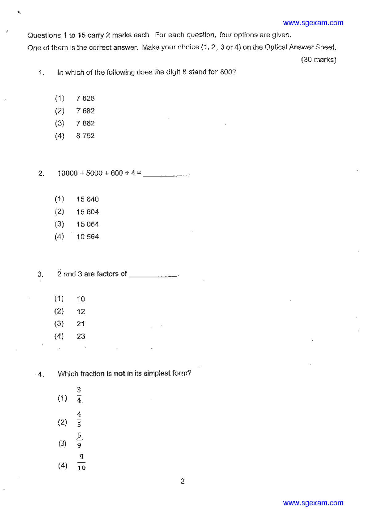 2024-P4-Maths-End of Year Exam-Question Paper - Studocu