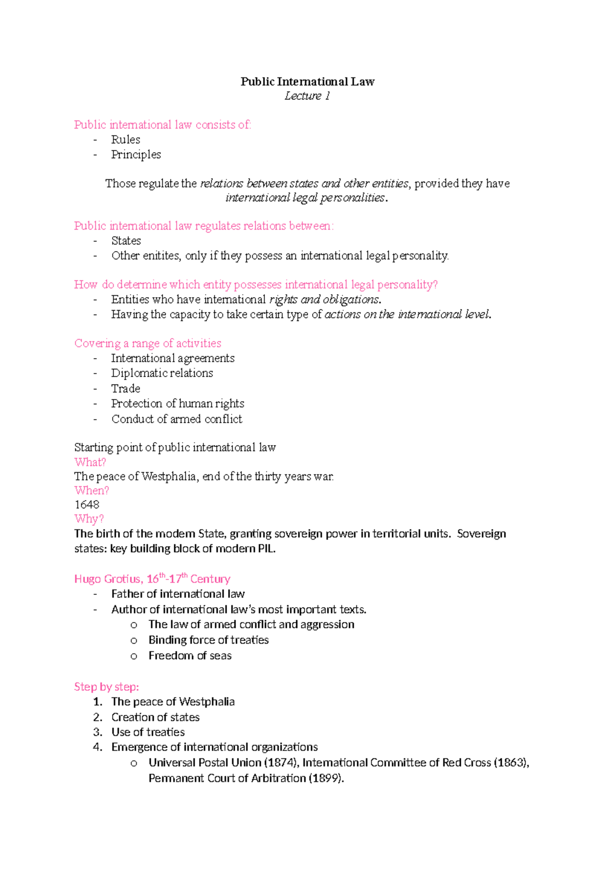 Public International Law (PIL) Lecture Series: An Overview of Key ...