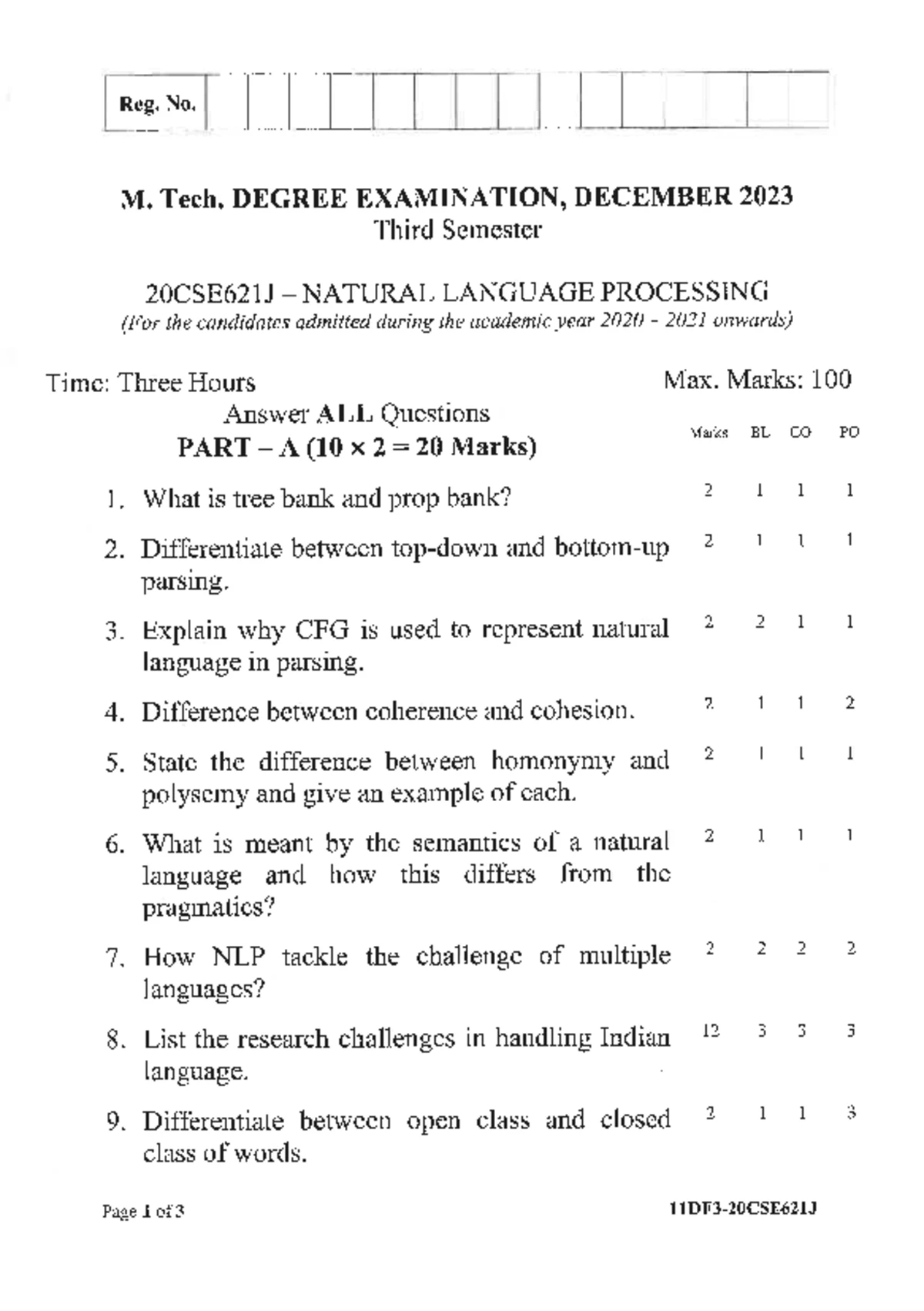 NLP Project Report Format for 21CSE356T: Case Study Guidelines - Studocu