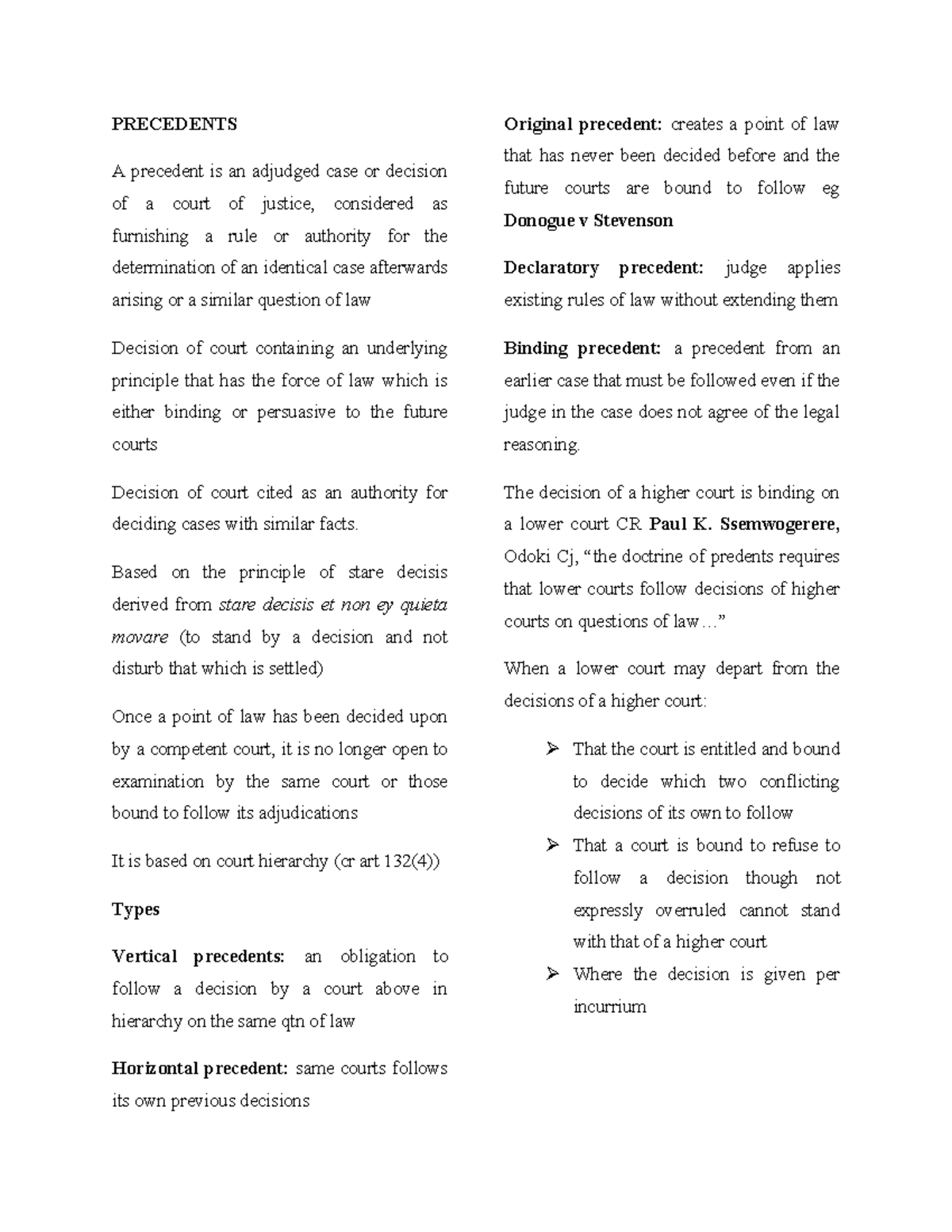 Legal Methods Summary: Understanding Precedents and Their Applications ...
