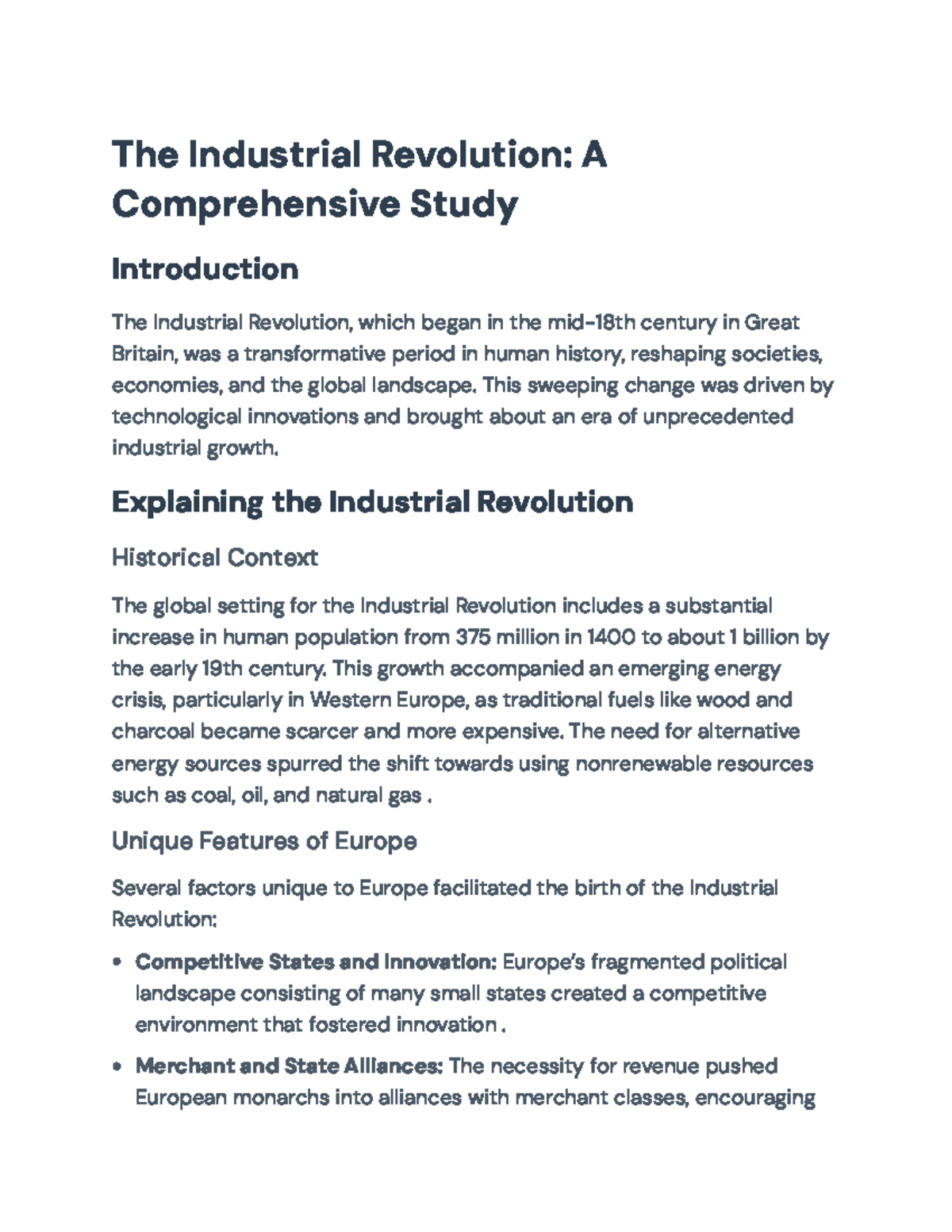 The Industrial Revolution: Transformations, Impacts, and Global Spread ...
