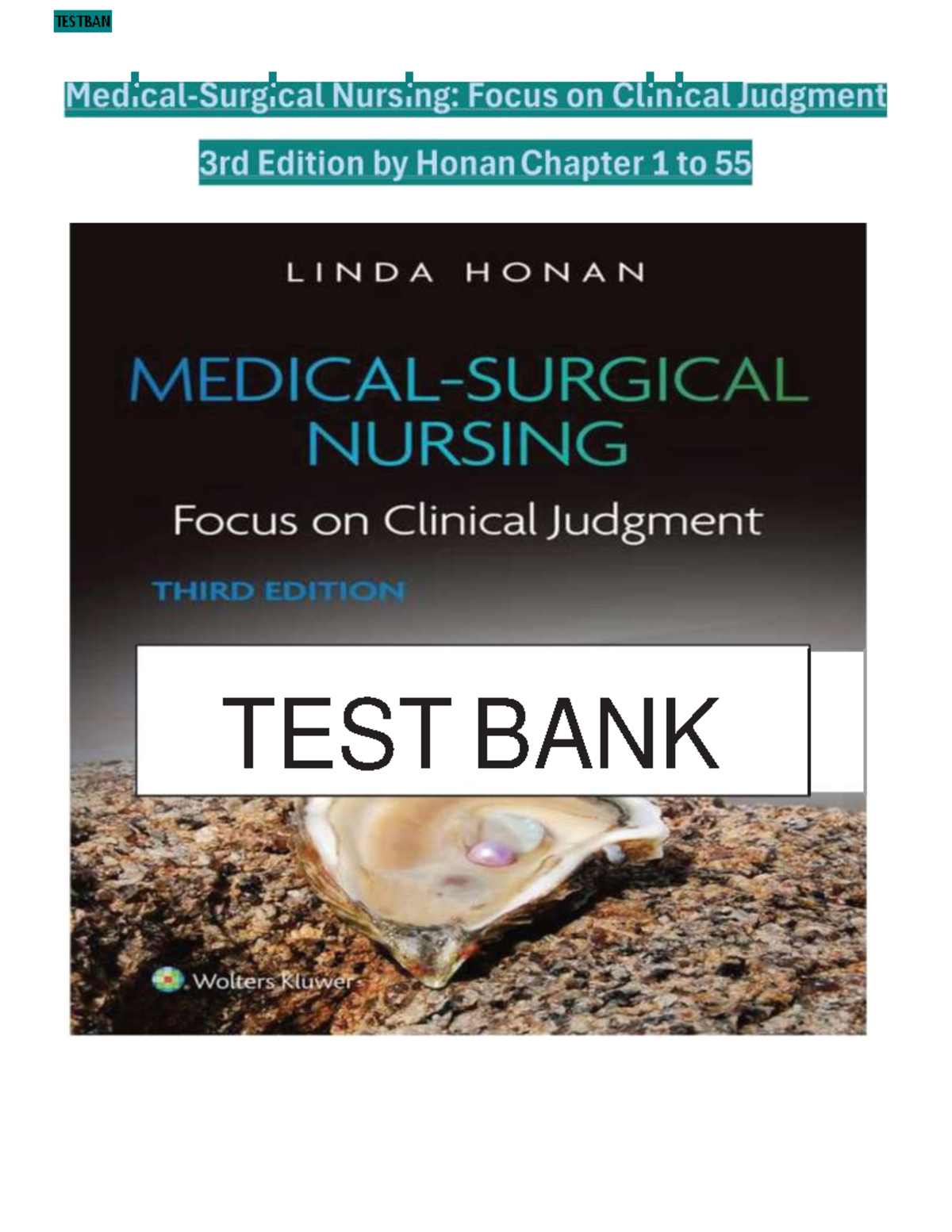 Test Bank - Neonatal and Pediatric Respiratory Care (6th Ed