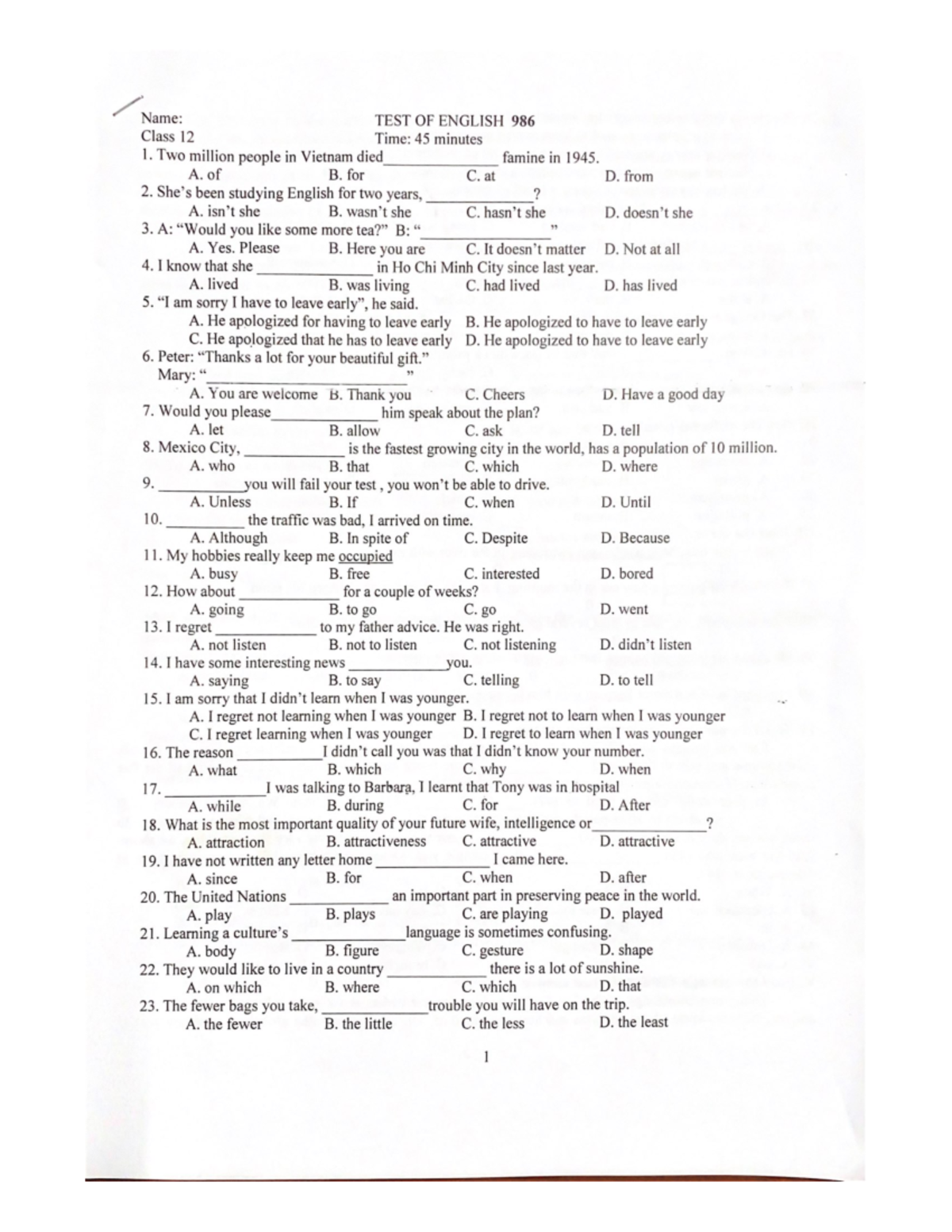 Class 12 - nothing - english - Studocu