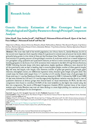 Genetic Diversity Analysis of Rice Yield Traits via PCA (AGR 101) - Studocu