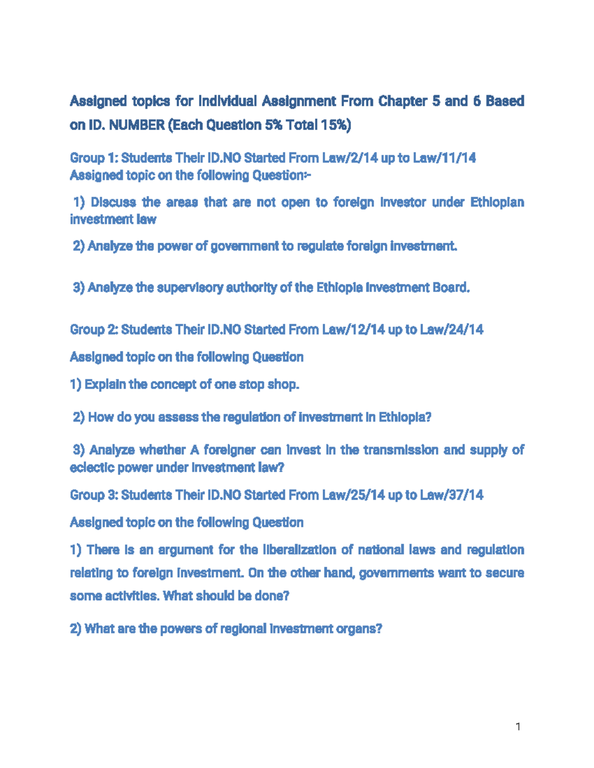 Individual Assignment Topics from Chapters 5 & 6 - ID Based Analysis ...