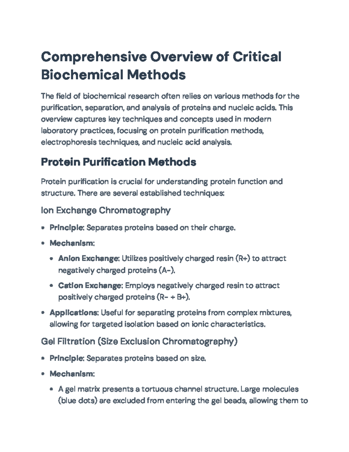 Biochemical Methods Overview: Protein Purification & Nucleic Acid ...