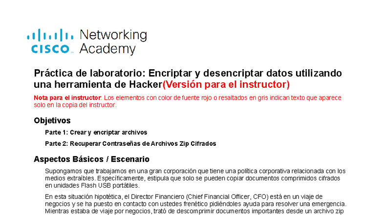 Práctica de Laboratorio 21.2.11: Encriptar y Desencriptar Datos con ...