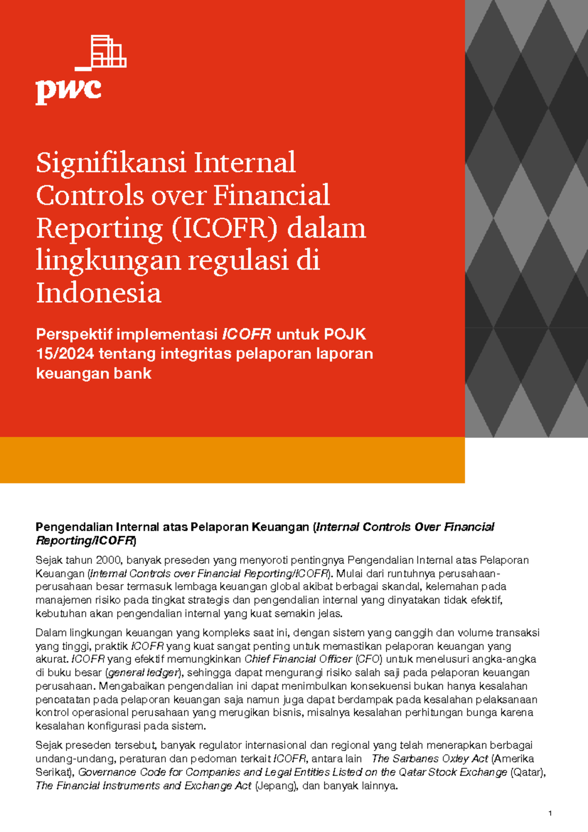 Signifikansi ICOFR dalam Regulasi Keuangan di Indonesia: Implementasi ...