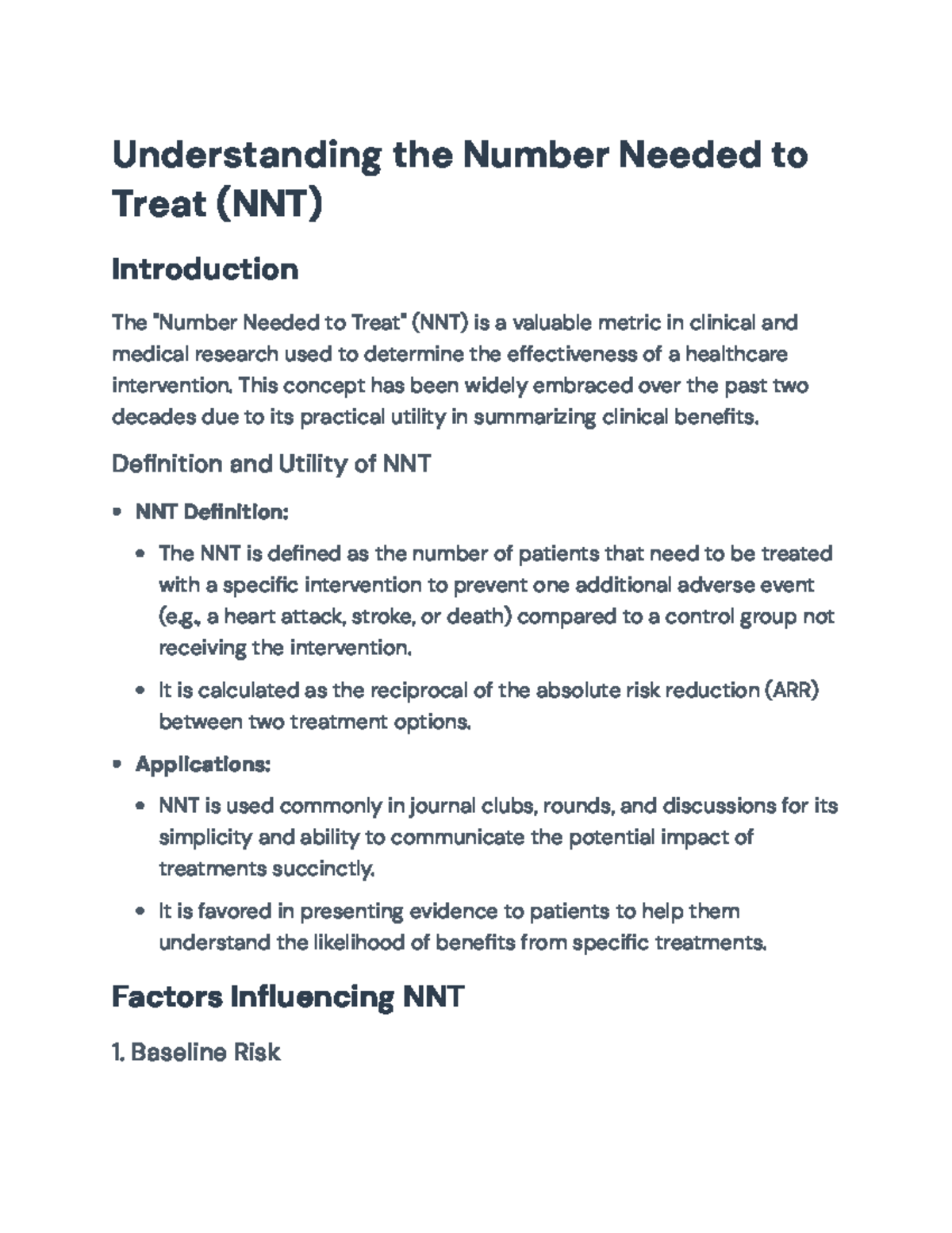 Understanding Number Needed to Treat (NNT) in Clinical Research ...