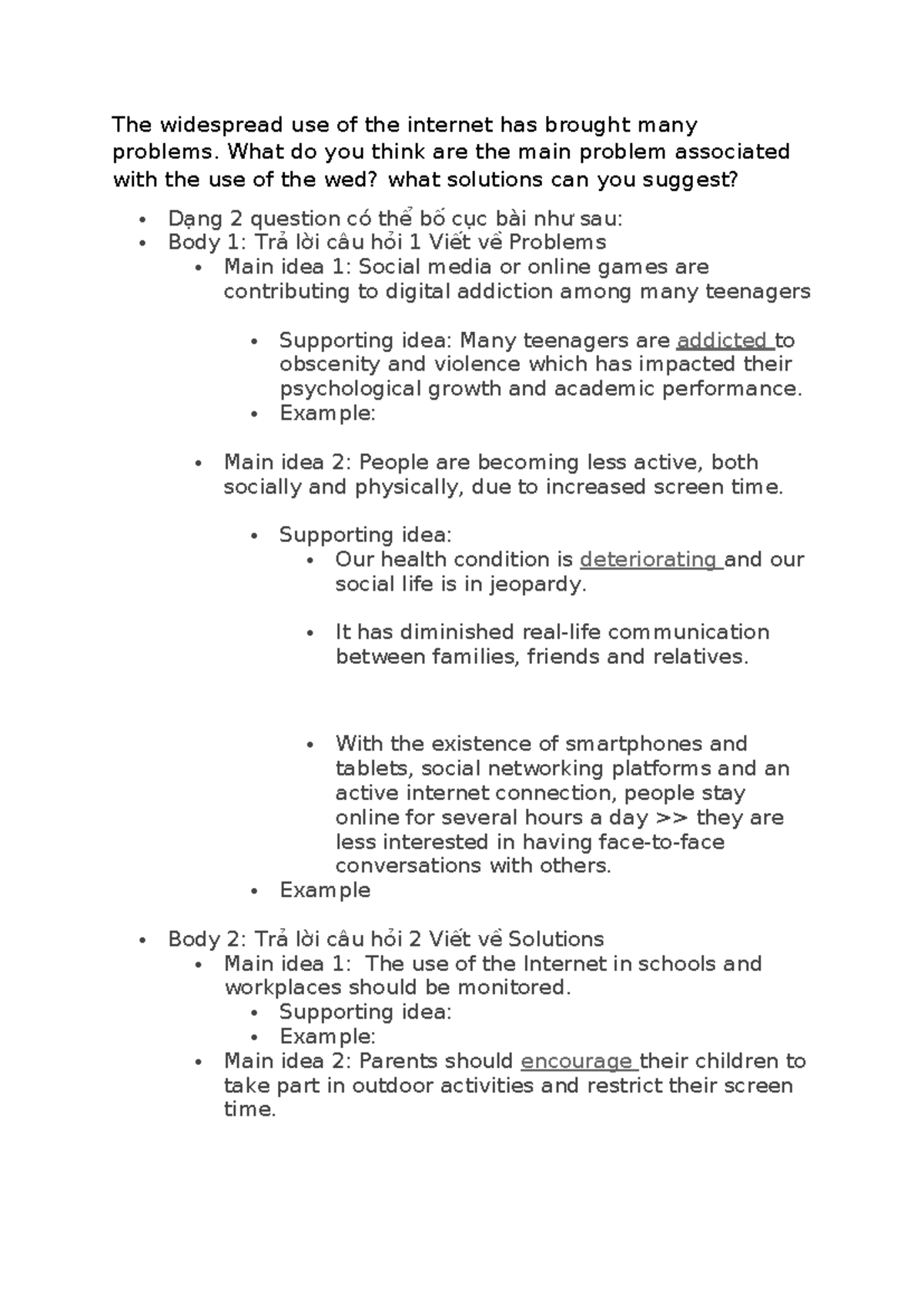 Internet Issues and Solutions: A Dạng 2 Essay Guide - Studocu