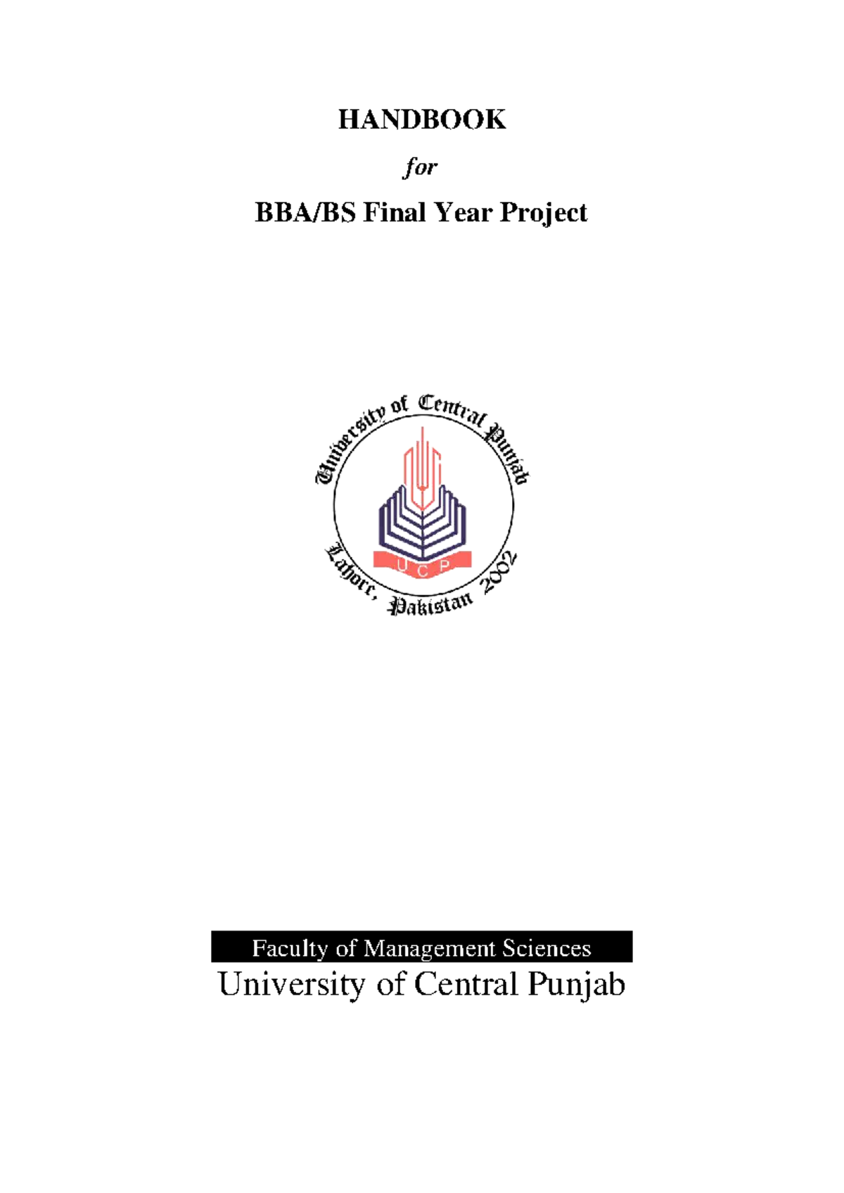 BBA Final Project Handbook: Guidelines for Successful Completion - Studocu