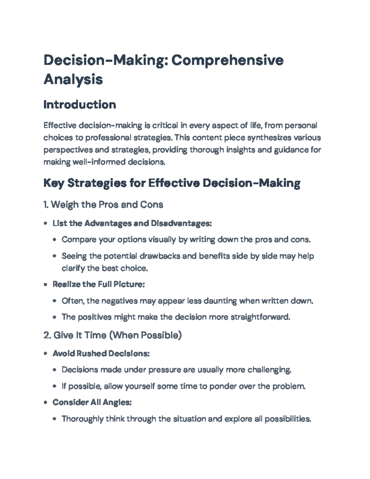 Decision-Making Strategies: A Comprehensive Guide for Effective Choices ...