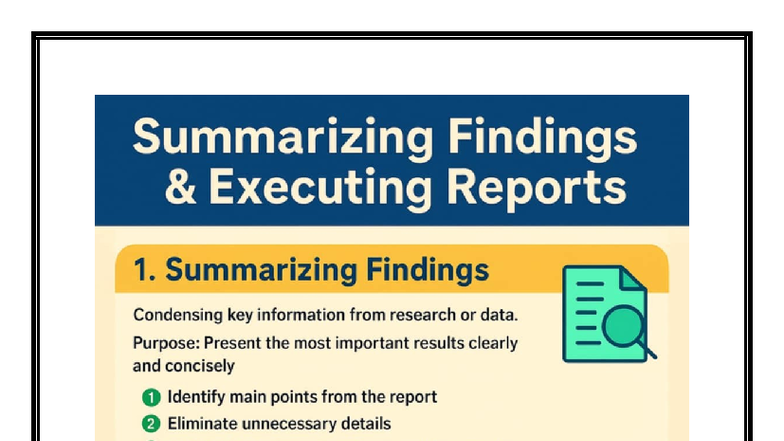 Summarizing Findings and Executing Reports: Key Techniques and Tips ...