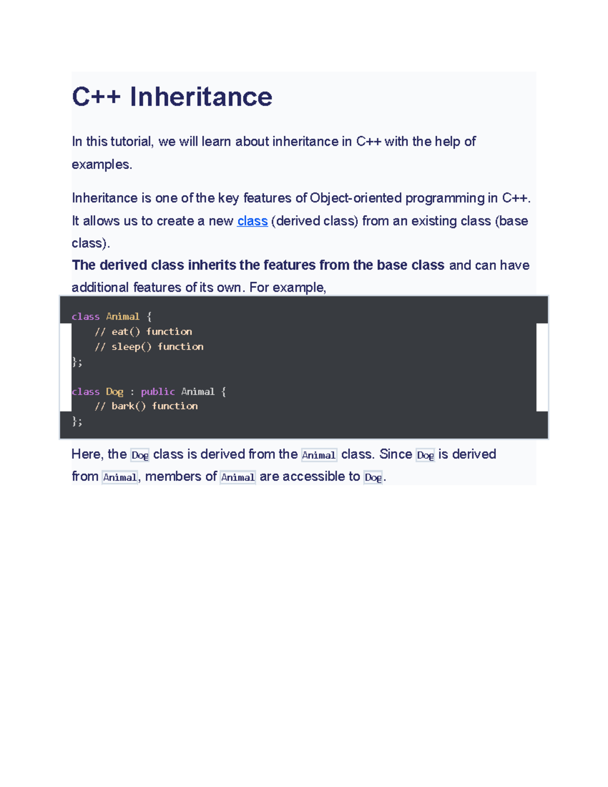 C++ Inheritance Concepts - GCUF Lecture Notes - Studocu
