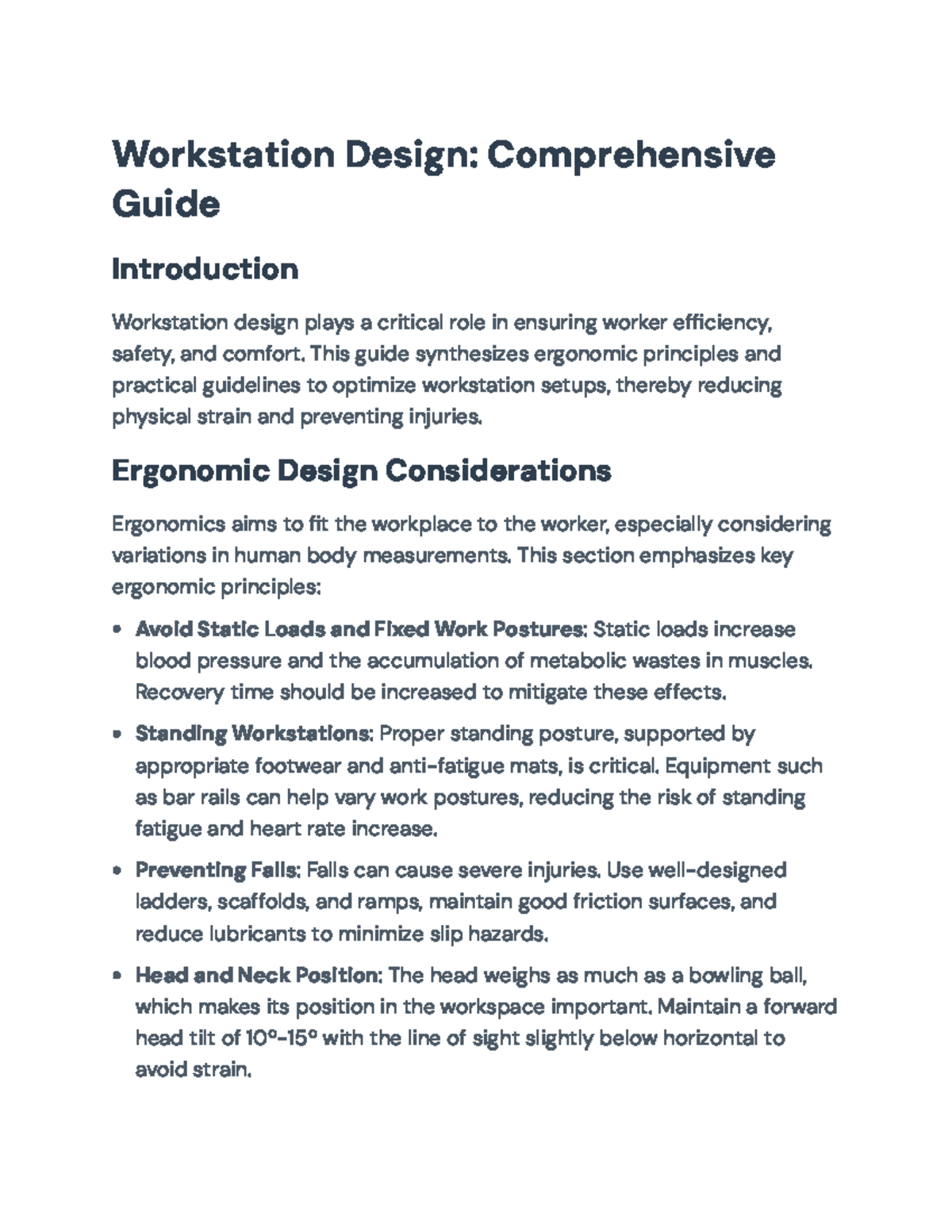 Workstation Design: Ergonomic Efficiency & Safety Principles Guide ...