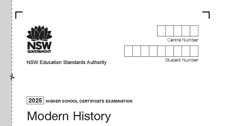 2025 HSC Modern History Examination Paper - Studocu