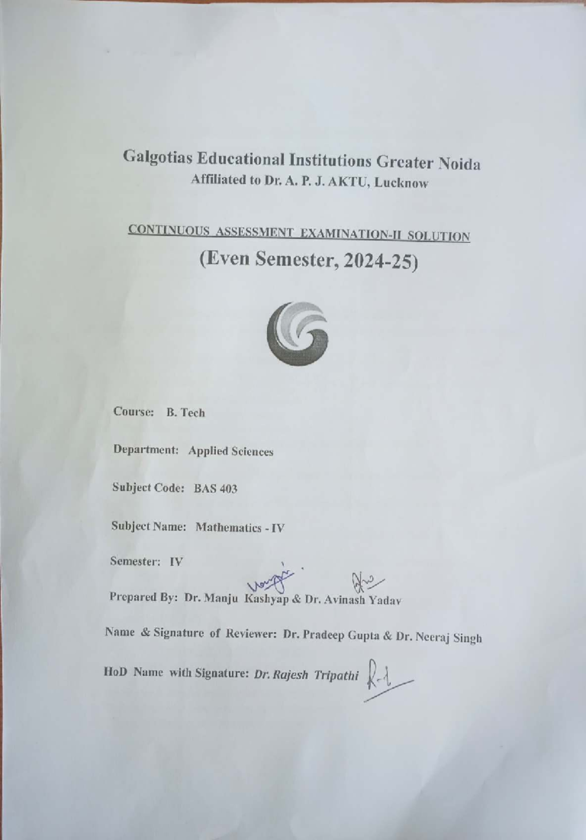 Continuous Assessment Exam (CAE) - BAS 403 Mathematics IV Solutions ...