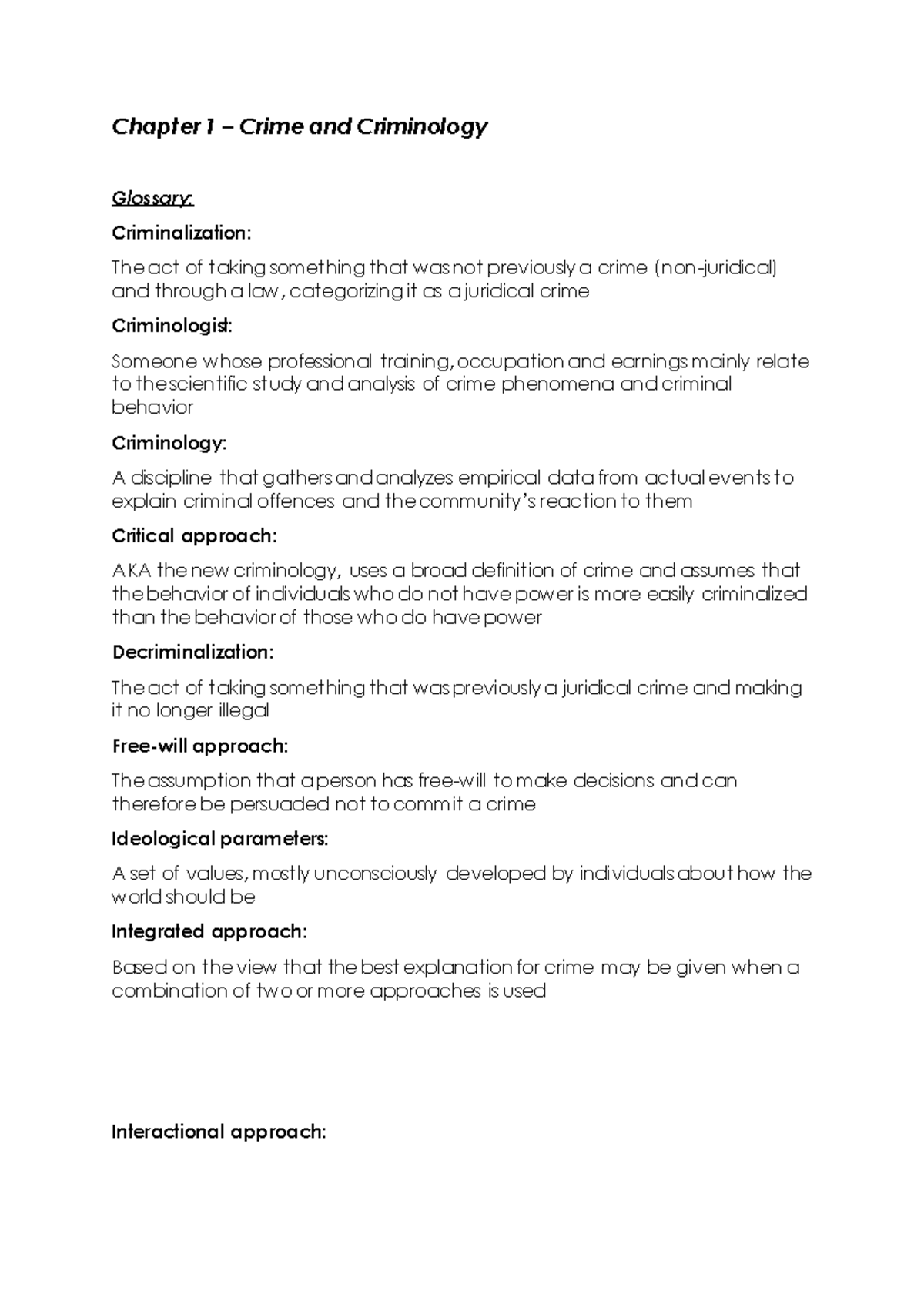 KRM 110 Chapter 1 Crime & Criminology - Chapter 1 – Crime and ...