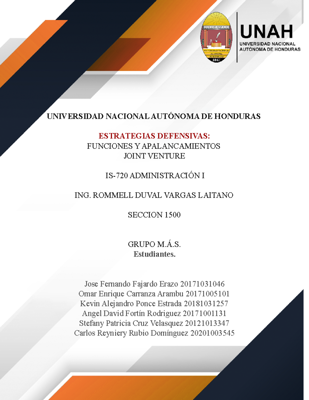 Estrategias Defensivas y Apalancamiento en IS-720 Administración I - Document Preview