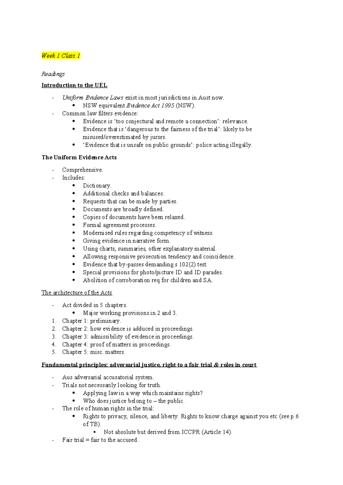 Week 1 class 1 cpep notes - Week 1 Class 1 Readings Introduction to the ...