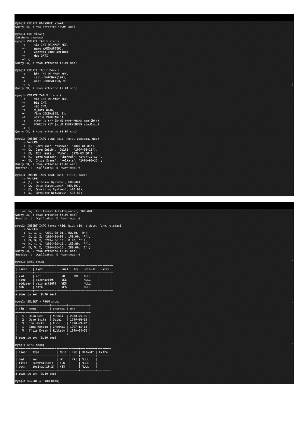 Ass2a - SQL Database Creation and Manipulation Techniques - Studocu