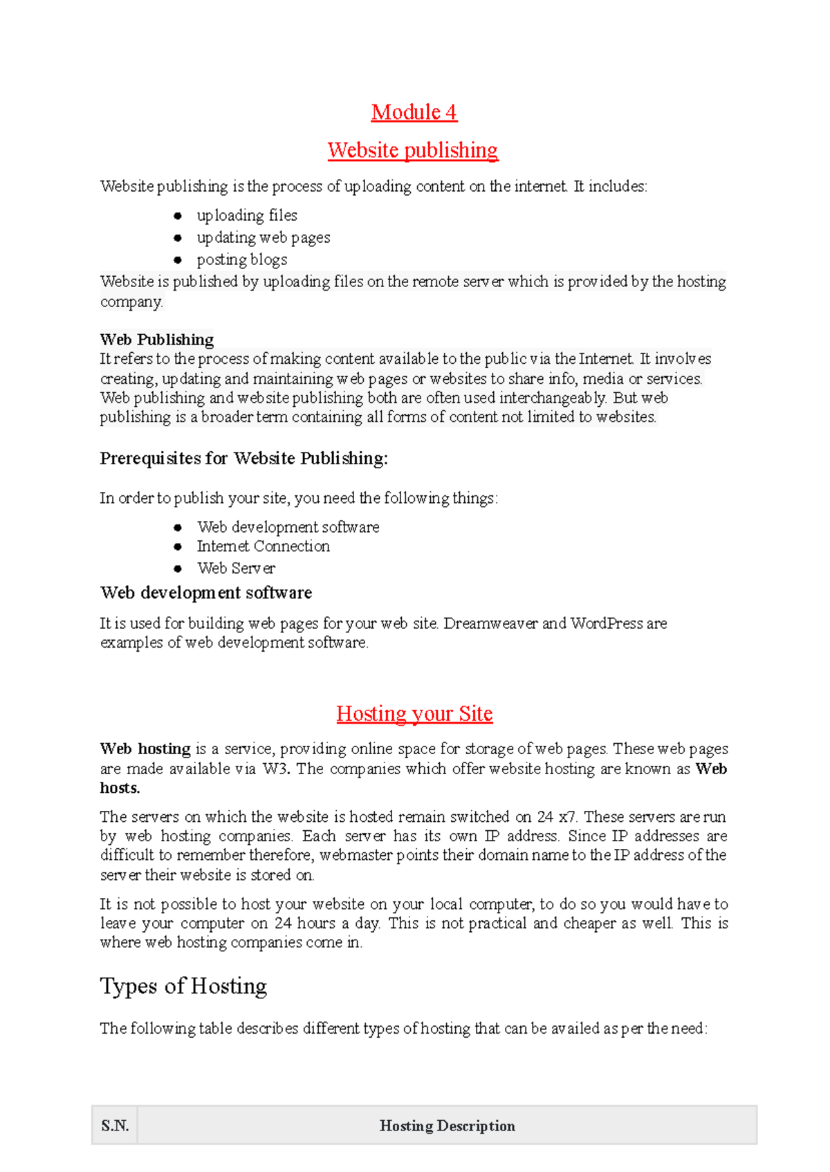 Unit 4 (IWT) - Website Publishing and Internet Fundamentals Notes - Studocu