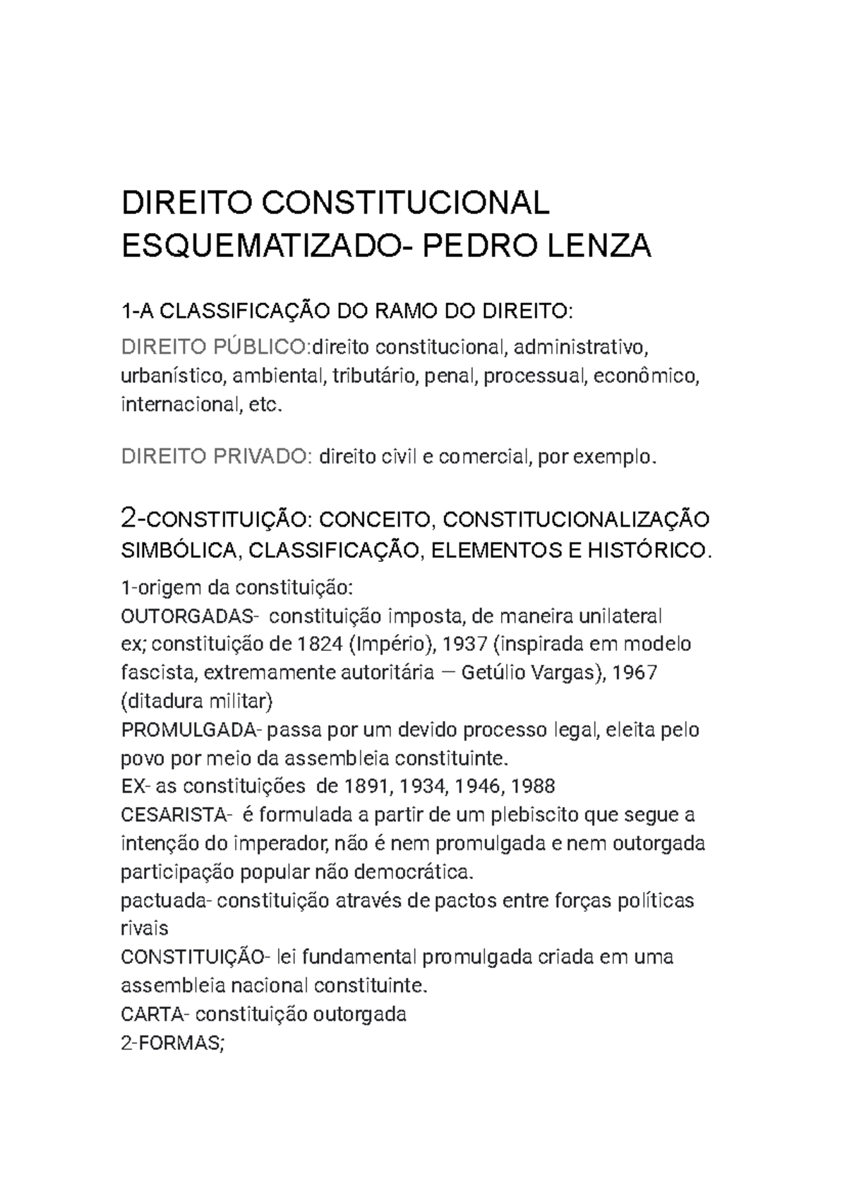 Resumo de Direito Constitucional - Esquematizado (DIREITO) - Studocu