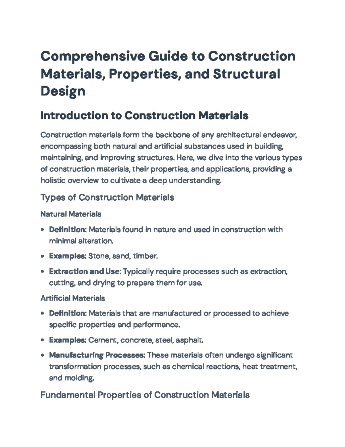 Comprehensive Guide to Construction Materials and Structural Design ...