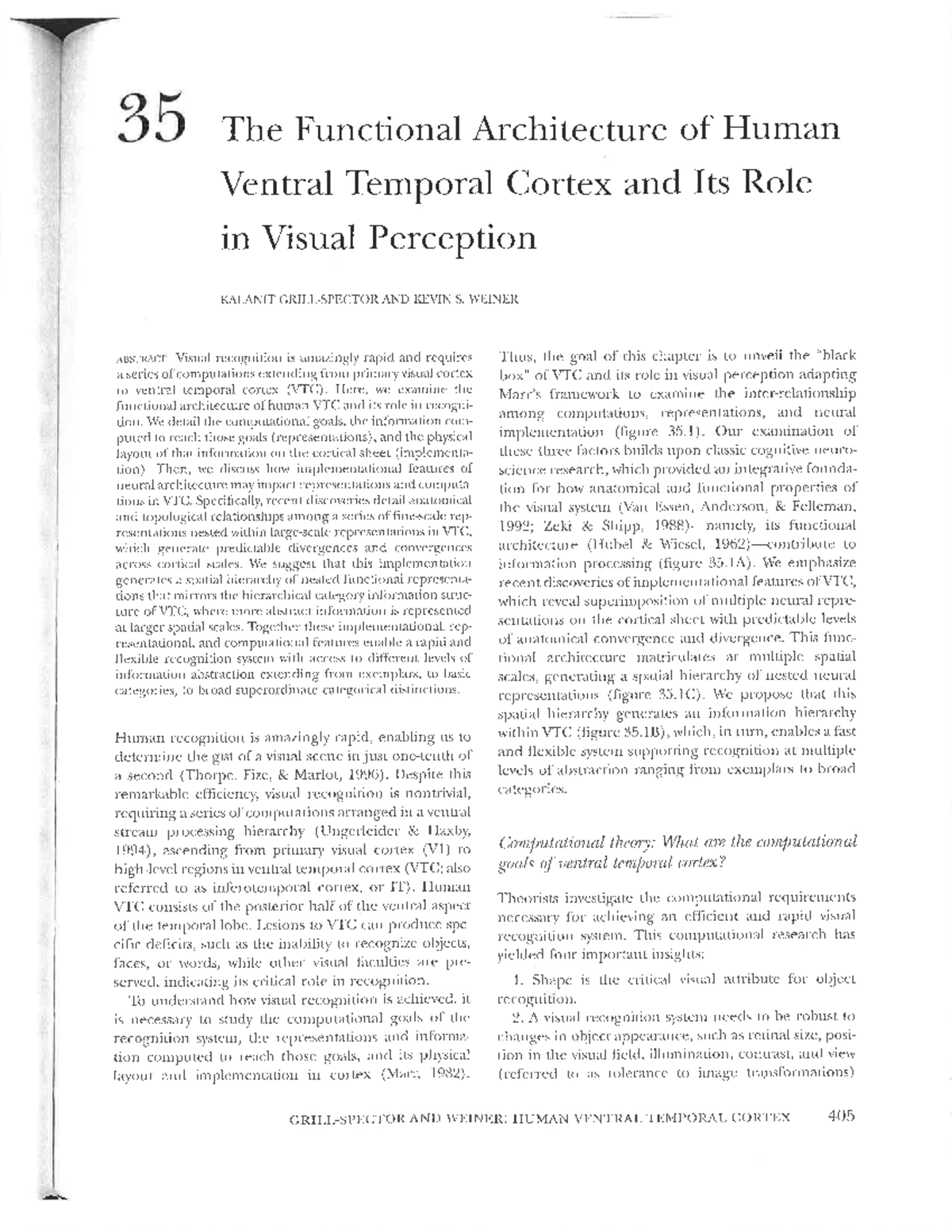 Midterm Exam Study Guide: Human Ventral Temporal Cortex and Visual ...