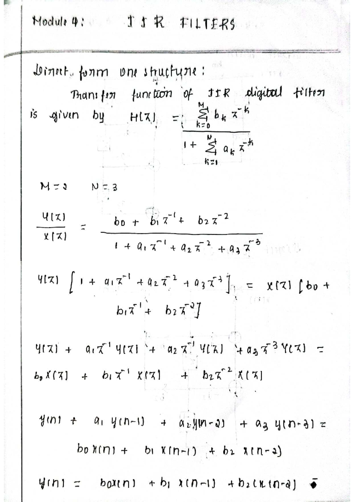 Module 4: IIR Filter Design and Transfer Functions in DSP - Studocu
