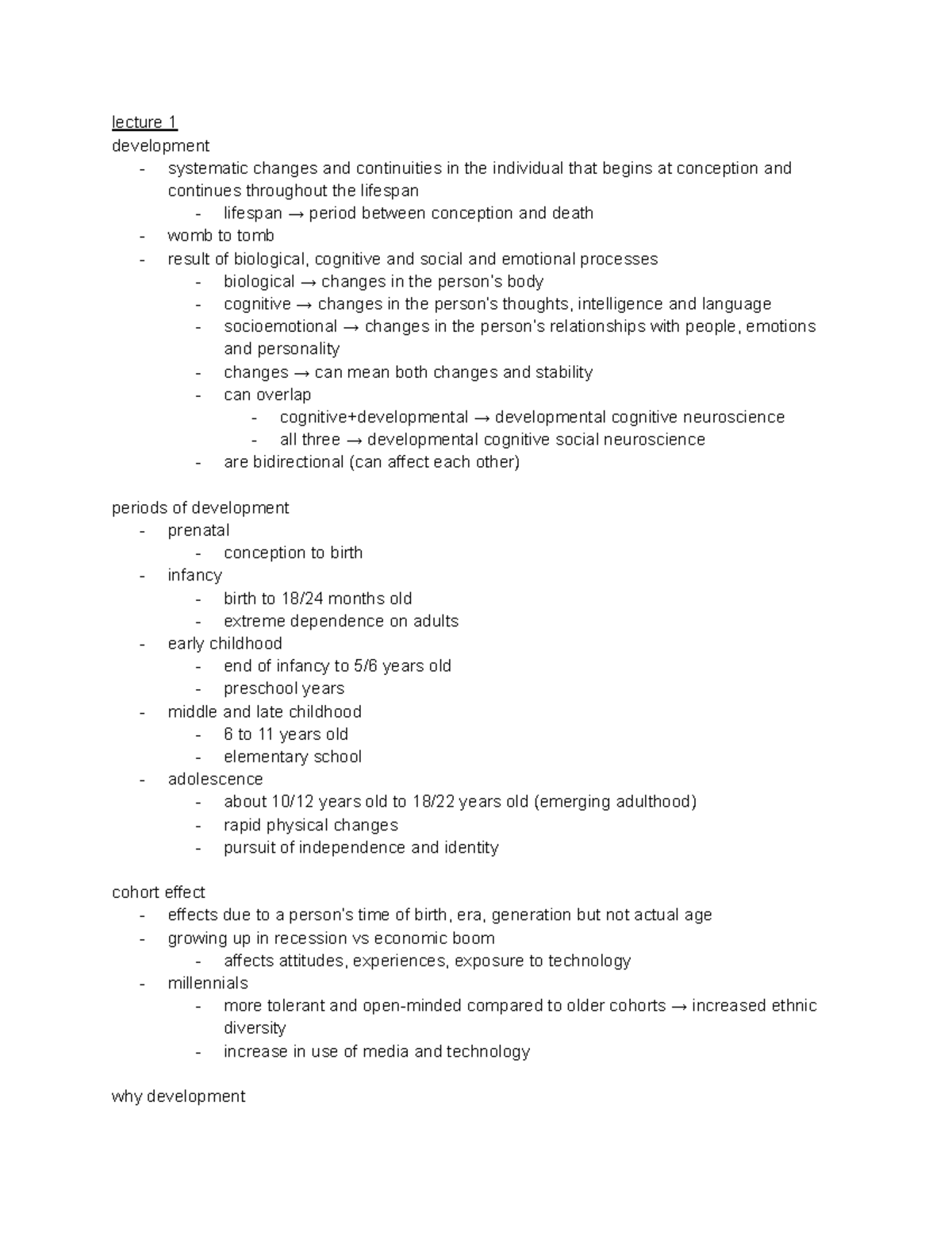 PL3104 Lecture 1: Systematic Changes & Continuities in Development ...