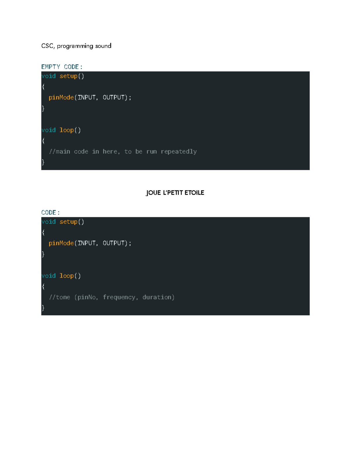 Untitled document - eeeeee - CSC, programming sound EMPTY CODE: void ...