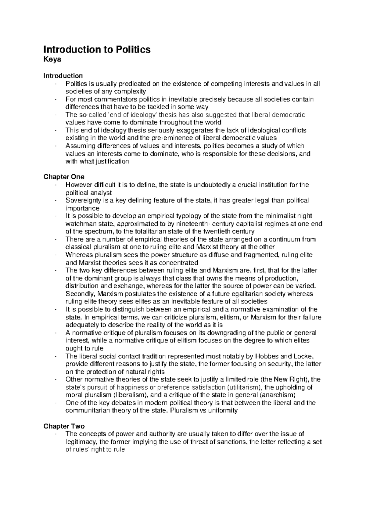 Introduction to Politics: Key Theories and Concepts Overview - Studeersnel