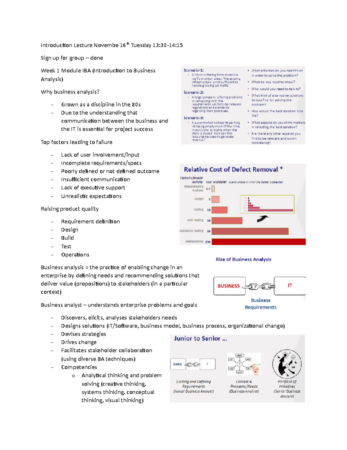 Notes on Business Analysis for IT Systems - 1BM20 Lecture Insights ...