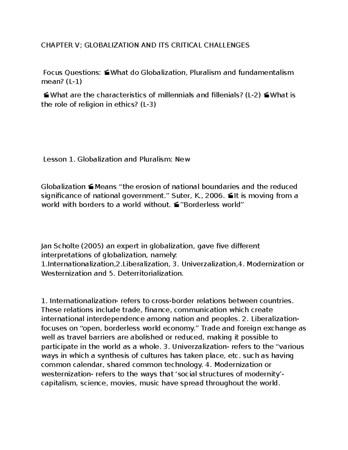 Globalization and Its Critical Challenges - L-1 to L-3 Analysis - Studocu