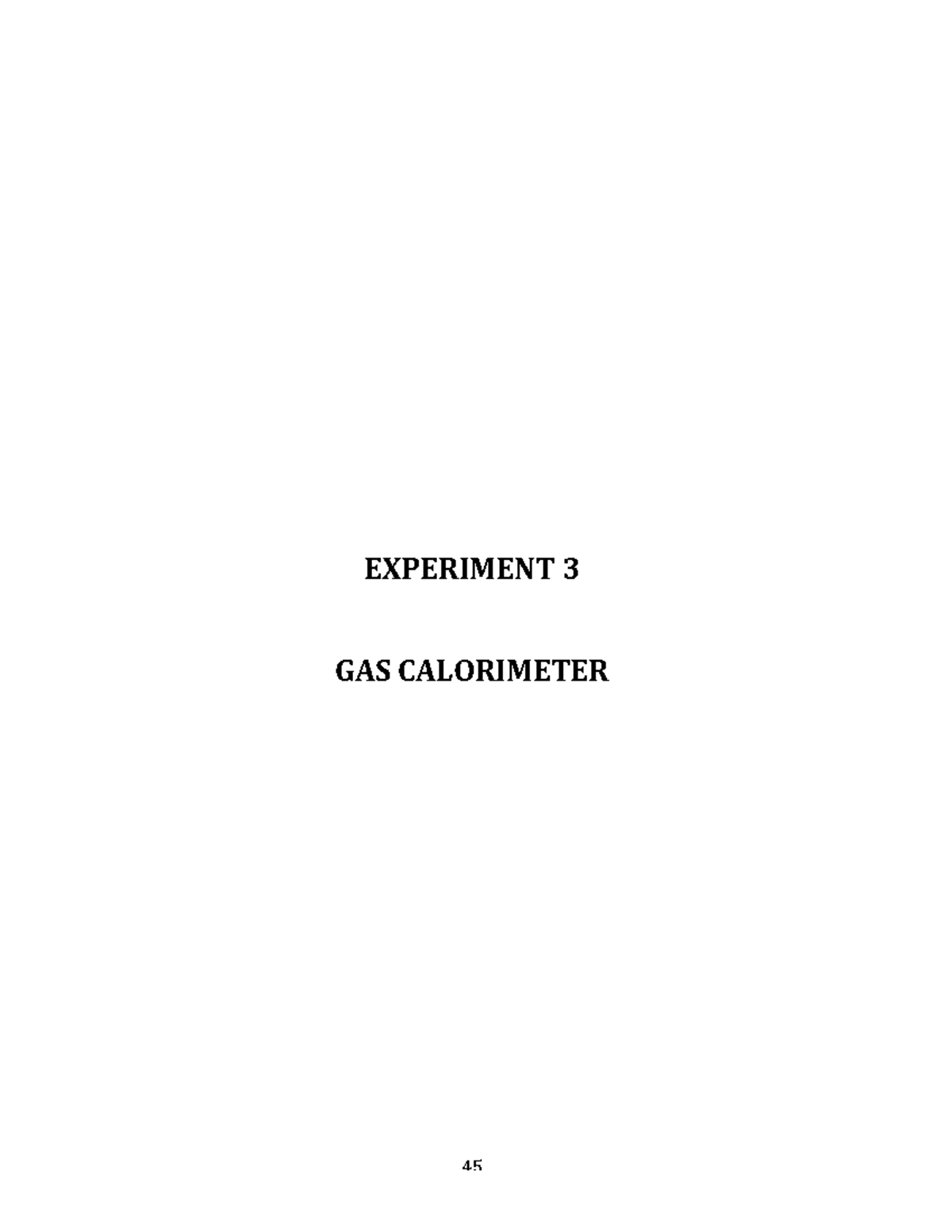 MAAE3400 Lab Manual: Experiment 3 - Gas Calorimeter Analysis - Studocu