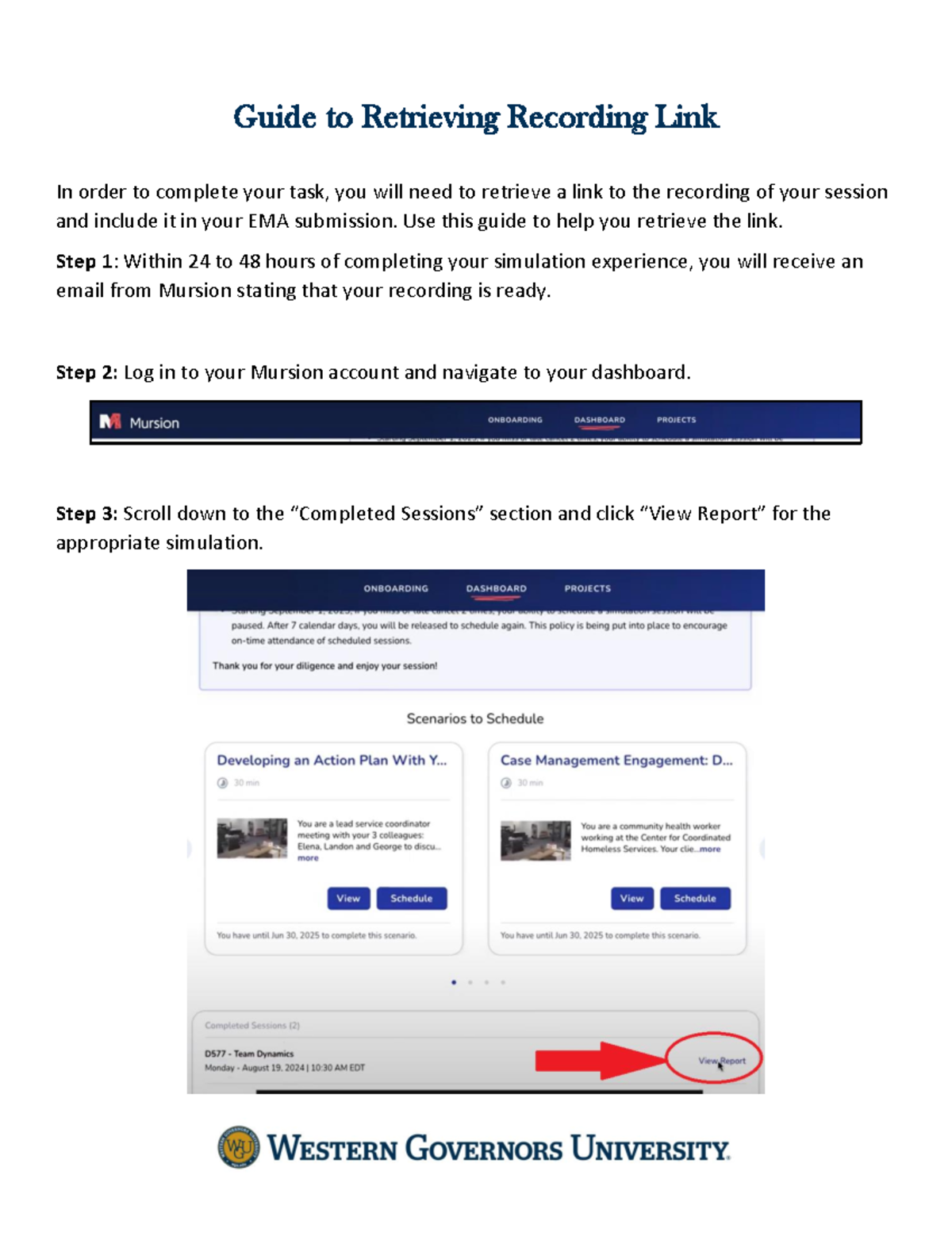 Guide to Retrieving Recording Link for EMA Submission - Studocu