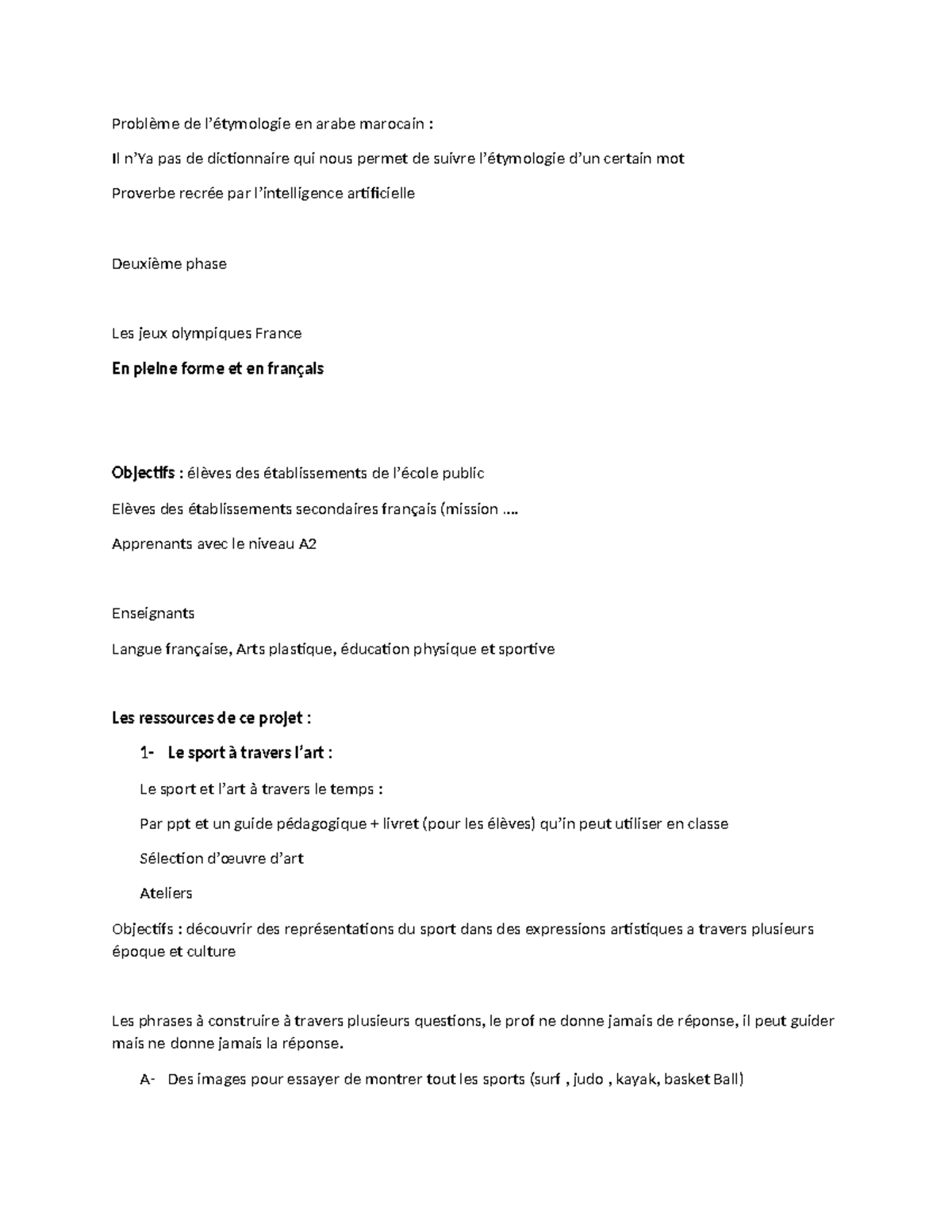 Notes on Etymology and Arts in Moroccan Arabic: A Study Guide - Studocu