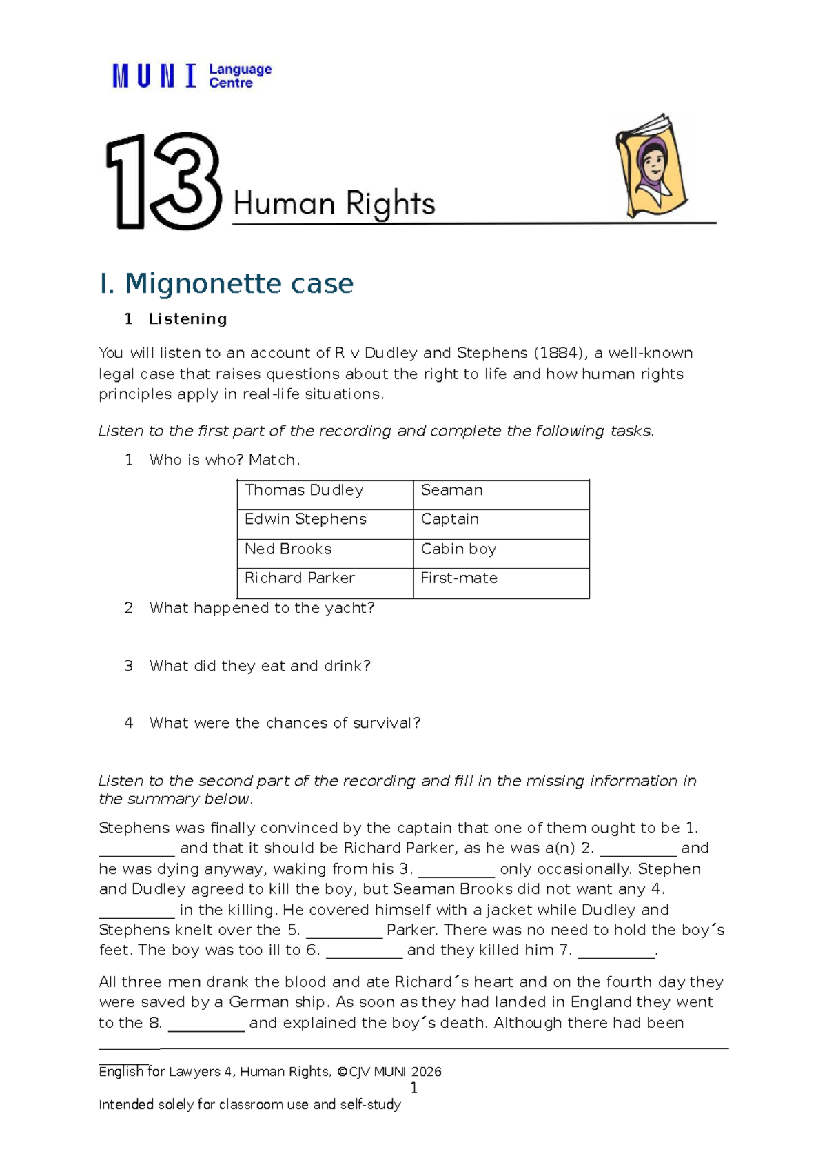 2026 Lesson 13: Exploring Human Rights and Legal Cases - Studocu
