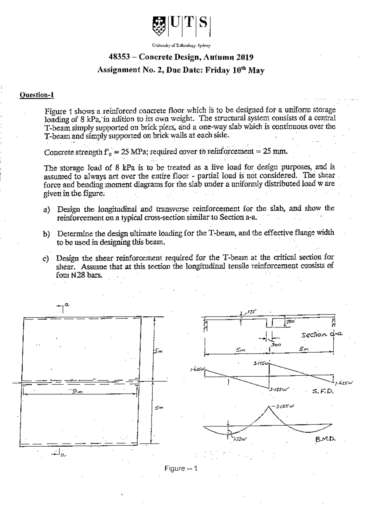 48353 CD A19 Concrete Design Assignment 2 - Reinforcement Analysis ...