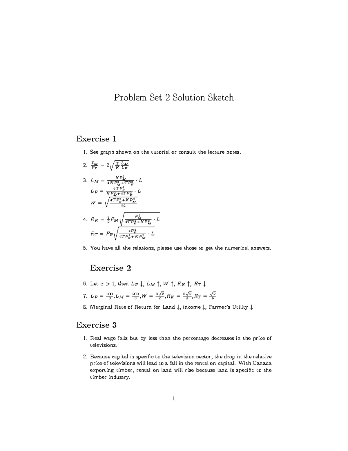 PS2 - Solution Sketch for Winter Semester Problems 1-3 - Studocu