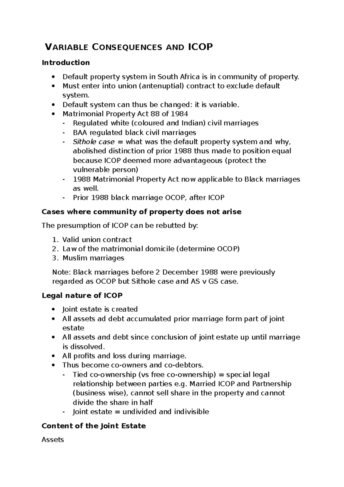 Variable Consequences and ICOP - VARIABLE CONSEQUENCES AND ICOP ...