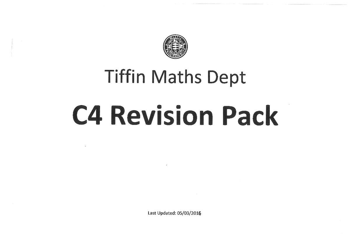 Edexcel C4 - Comprehensive Revision Pack for Success - Studocu