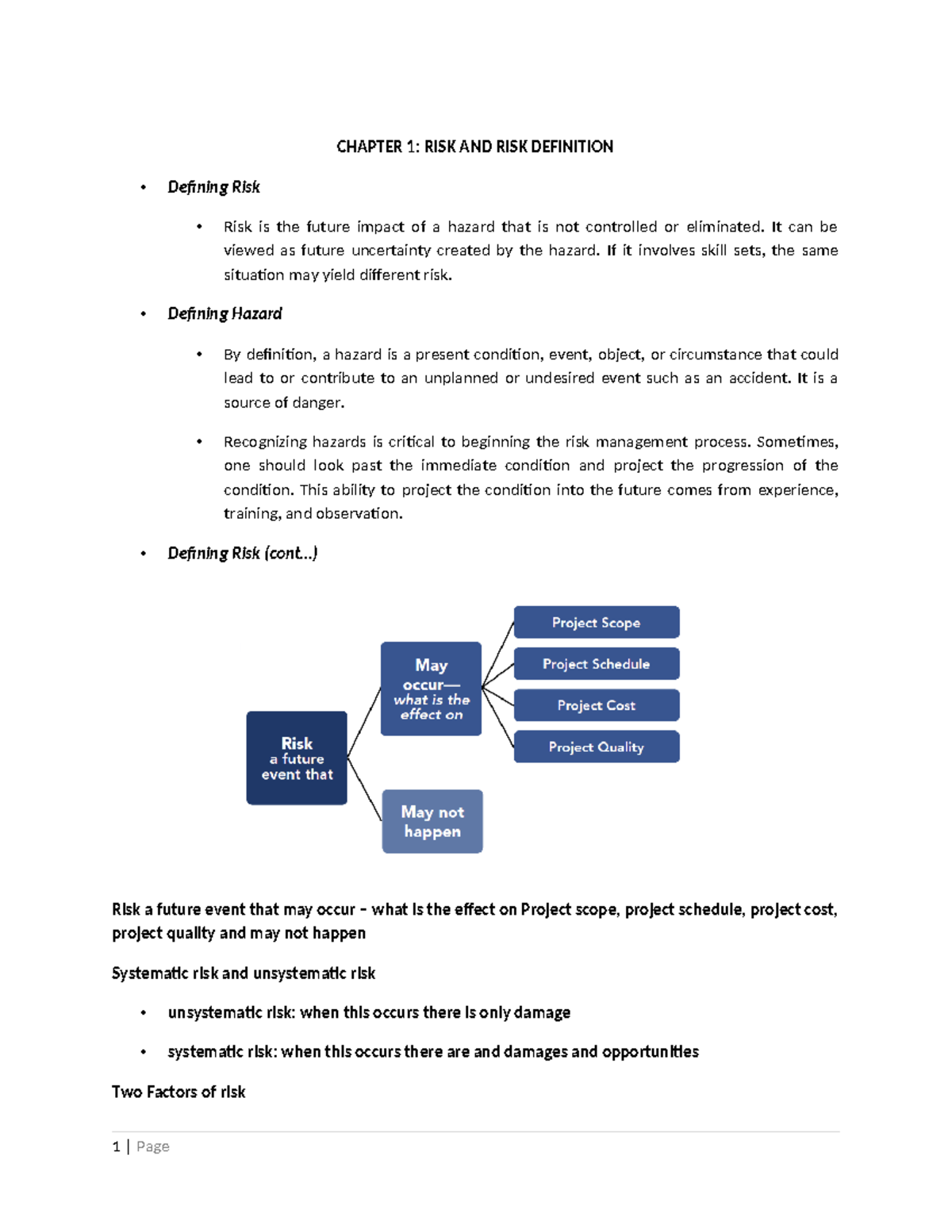 01b Risk Management for APE education - CHAPTER 1: RISK AND RISK ...